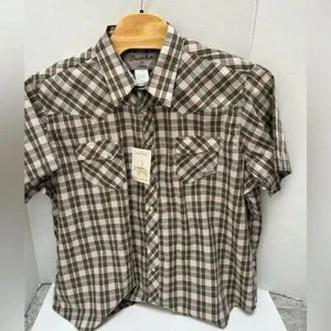 Camicia Wrangler WRANCHER nuova con etichetta a quadri perla a scatto SS taglia 3X - Foto 1 di 6