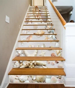 3D White Beach 371 Stair Risers Decoration Photo Mural Vinyl Decal Wallpaper - Picture 1 of 5