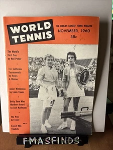 W9 1960 FOREST HILLS FINALISTS Nov WORLD TENNIS Vintage Magazine - Picture 1 of 4