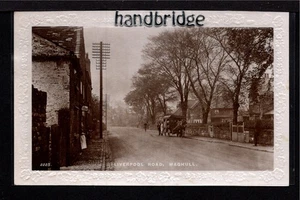 Maghull - Caballo y vagón de reparto en Liverpool Road - postal fotográfica real - Imagen 1 de 1