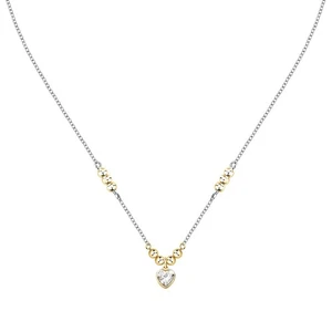 Emily Halskette in Paris - Herz Weiß Stahl und Gold (SAIX36) - Bild 1 von 6
