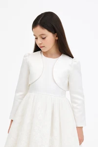 Chaqueta bolero de satén de bautizo para bebés y niñas - perfecta para todas las ocasiones especiales - Imagen 1 de 7