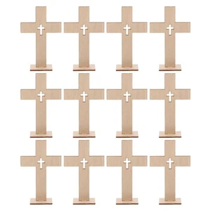12 PCS Cross Jewelry Wall Crosses for Home Decor Wooden Corss Sign - Bild 1 von 12