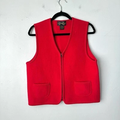 Chaleco suéter de lana rojo con cremallera Requirements para mujer talla grande pequeño Foto 1 de 4