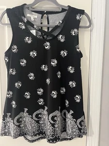Camiseta sin mangas Maurice’s mediana blanca y negra nueva con etiquetas - Imagen 1 de 3