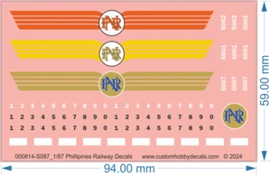 Phillipines Railway Decals - 1/87 - Water Decal - Picture 1 of 2