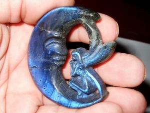 - Incisioni Pietra Dura - FATA LUNA in LABRADORITE - Picture 1 of 2