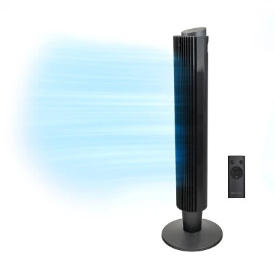 Comfort Zone Oscillating Tower Fan with Remote, 42 inches, 3 Speed, WiFi,  Black - Image 1 of 4