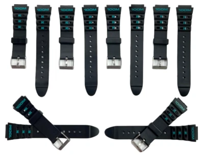 Correa de reloj de goma Timex Ironman para hombre negra pino verde impresiones 19 mm Foto 1 de 4