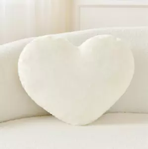 Throw Pillows Heart Pillow Cute Fuzzy Pillows for Bed Livingroom Home Decor Cush - Picture 1 of 12