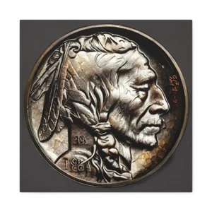 Buffalo Nickel Canvas Buffalo Nickel Coin Unique Rare Buffalo Nickel Canvas LOOK - Picture 1 of 13