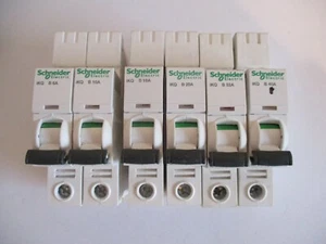 SCHNEIDER ELECTRIC IKQ B6 B10 B16 B20 B32 B40 B50 B63 10KA SINGLE POLE MCB'S - Picture 1 of 1
