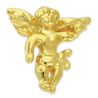 PinMart's Small Shiny Gold Cherub Angel Spiritual Religious Lapel Pin - Image 1 of 3