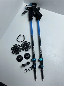 Carbon Fiber Trekking Poles – Collapsible Telescopic Walking Stick 2 Piece Set - Picture 1 of 14