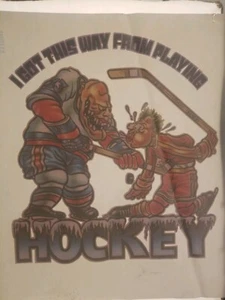 Vintage Iron On T-Shirt Transfer: I GOT THIS WAY FROM PLAYING HOCKEY Funny Humor - Picture 1 of 4