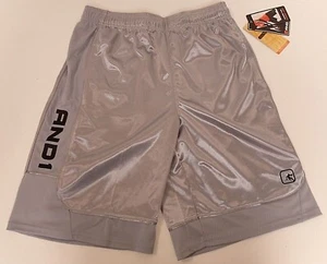 Nuevo Pantalones Cortos And1 Para Hombres Baloncesto Gimnasio Entrenamiento S M L XL 3XL Gris Manguito Plateado - Imagen 1 de 7
