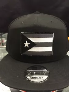 New Era NE400 9Fifty Hat/Cap with Subdued Puerto Rico Flag Black Flat Brim - Picture 1 of 5