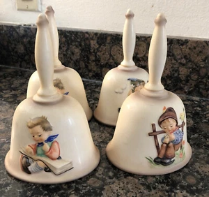 Vintage Goebel MJ Hummel Jahresglocken 4 Stück Set 1980, 1980, 1982, 1984 - Bild 1 von 6