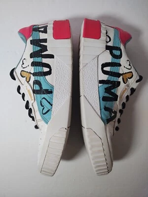 Puma Cali Niños NIÑAS Talla 6C Tenis Con Cordones Zapatos Gimnasio Caminar Blanco Colorido Foto 1 de 4