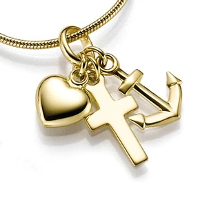 ECHT 333 Gold 8 Karat Anhänger Kette Schmuck Geschenk Herz Kreuz Anker Glaube - Bild 1 von 12