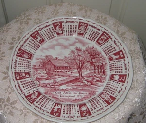 9" PLATE DISH GOD BLESS OUR HOUSE THROUGHOUT 1975 ALFRED MEAKIN ENGLAND - Picture 1 of 2