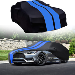 Blue/Black Indoor Car Cover Stain Stretch Dustproof For INFINITI  Q60s