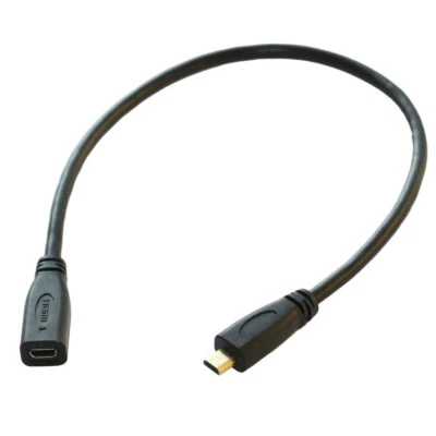 Micro HDMI Male to Female Extension Extender Short Adaptor Cable D type  - Image 1 of 3
