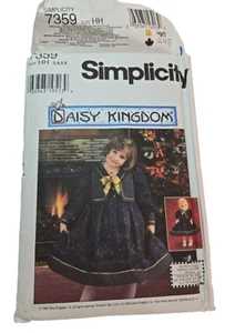 Vestido Simplicity 7359 Daisy Kingdom Niñas + Vestido Muñeca Patrón Chaleco Talla 3-6 SIN CORTAR - Imagen 1 de 3