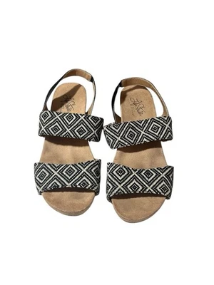 Sandalias de cuña LifeStride Marcela para mujer azul marino geométricas talla 8,5 M Foto 1 de 4