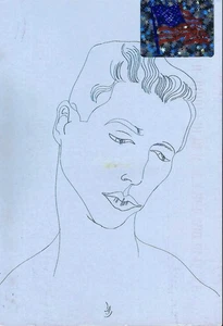 Cartolina d'epoca, serie Andy Warhol Men, uomo non identificato, stampa, arte, usata - Foto 1 di 2