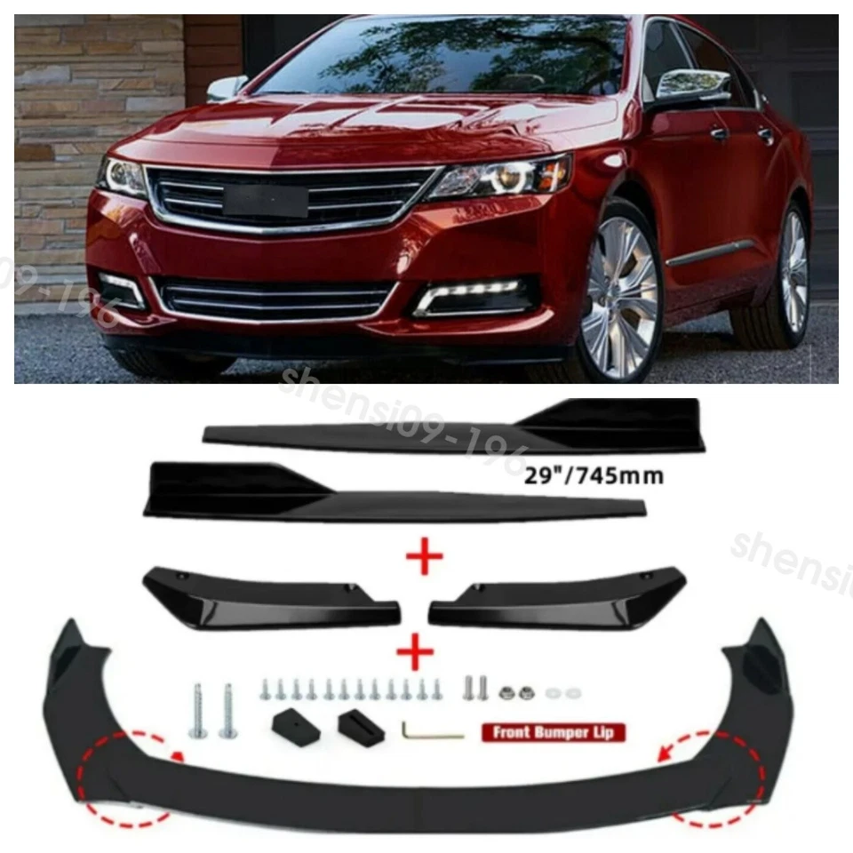 For Chevrolet Impala 2014-2020 Front Bumper Lip Splitter Kit Side Skirt Rear Lip Foto 1 de 4
