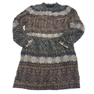 Vanessa Bruno Dress Womens 38 Medium Santana Black Multicolored Printed Silk - Picture 1 of 10