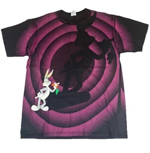 Vintage Blackout Shadows Bugs Bunny T Shirt Purple JERZEES USA Men’s Large - Picture 1 of 8