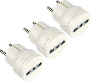 92359 Adattatore Presa 10/16 A, Spina Schuko Adattato per I Viaggi in Germania,  - Foto 1 di 12
