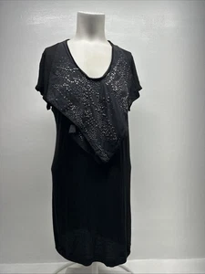 Blusa túnica Balenciaga T’s manga corta mezcla seda negra talla 40/10 - Imagen 1 de 9