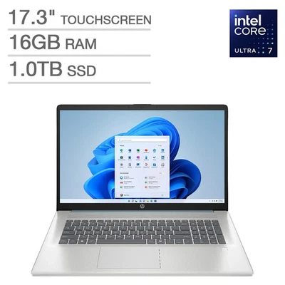 HP 17.3" Touchscreen Laptop 17-cn5085cl 16GB RAM 1TB SSD Ultra 7 255U NEW - Image 1 of 4