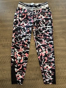 Under Armour YOUTH MEDIUM Athletic Leggings Pink Black White / R26 - Picture 1 of 6