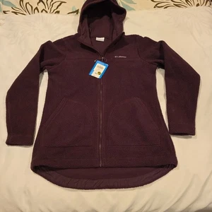 Columbia Women's Canyon Point Hooded Sherpa Full Zip LightWeight Jacket Small - Picture 1 of 7
