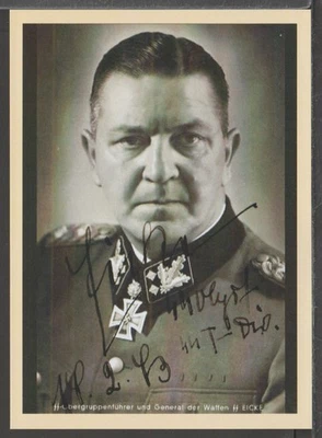 ✔️ ALEMANIA 3. Reich Segunda Guerra Mundial Theodor Eicke RARA POSTAL FIRMA - ¡REPRODUCCIÓN!! Foto 1 de 2