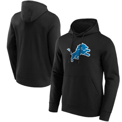 FANATICS Detroit Lions Herren Hoodie (Größe 2XL) NFL Schwarz Oberteil - Neu