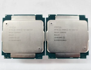 Lot of 2 Intel Xeon E5-2697V3 2.6GHz 14-Core 35MB Cache LGA2011 CPU SR1XF - Picture 1 of 3