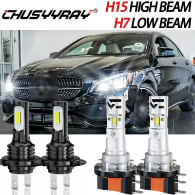 Kit de 4 faros H15+H7 alto bajo 6000 k para Mercedes-Benz CLA250 2014-2016 2019 Foto 1 de 4