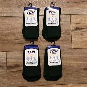 4 Pair TCK Multisport Over The Calf OTC Tube Socks Dark Green Kids XS 6-12 - Picture 1 of 5