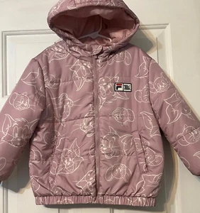 FILA Little Girl 5-6 (110-116 cm) Pink Puffer Tom & Jerry Hooded Coat Jacket - Picture 1 of 5