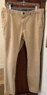 Pantalones MICHAEL KORS Para Hombre Caqui Tostado Talla 36 X 32 Calce Ajustado Clásico Algodón Informal Foto 1 de 4