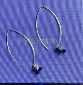 Silpada 925 Sterling Silver Threader Earrings | Long Dangle with Obsidian beads - Picture 1 of 4