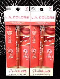 2pk LA COLORS DOBLE DELINEADOR DE LABIOS DREAMY DELIGHT C69185 2 TONOS MATE LÍNEA RELLENO LABIOS - Imagen 1 de 11