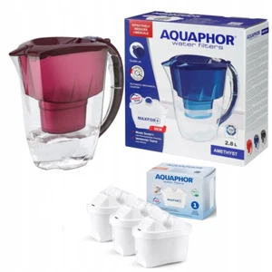 AQUAPHOR Wasserfilter Kanne Amethyst + 3x MAXFOR+ Filterkartuschen, cherry - Bild 1 von 1