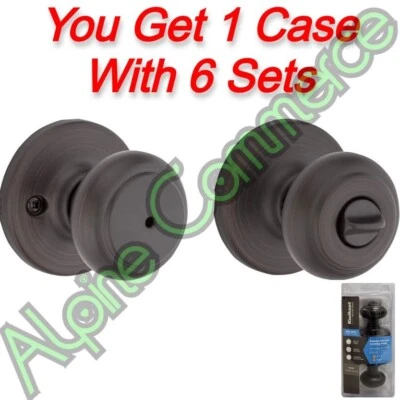 *6 juegos* Kwikset Cove perilla de bloqueo de privacidad interior bronce veneciano 93001-868 Foto 1 de 4