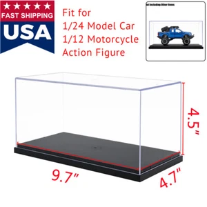 US Clear Acrylic Plastic Display Box Case Protection Toys Dustproof Big Size 10" - Picture 1 of 12
